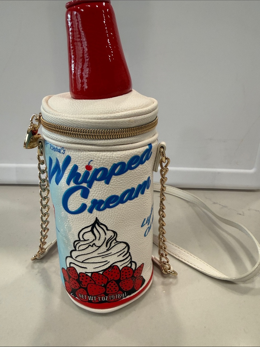 Whipped Cream Graphic Crossbody Bag - White & Red by Betsey Johnson